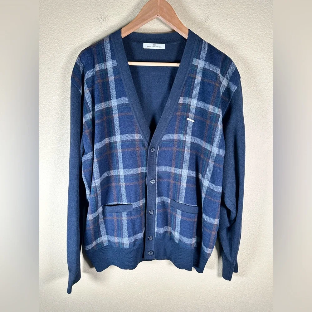Balenciaga Plaid Men’s Golf Cardigan